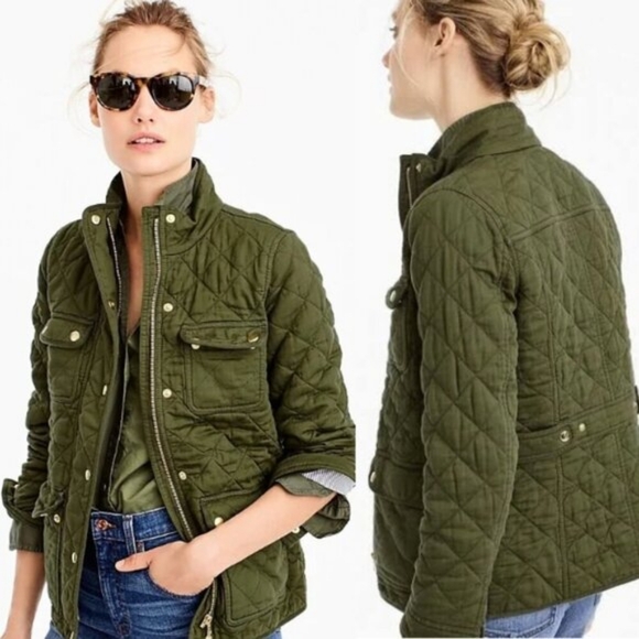 J. Crew Jackets & Blazers - J. Crew Green Quilted Downtown Field Jacket Size XXS